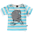 Minti S14 Baby Tee Riding Walrus Aqua Stripe